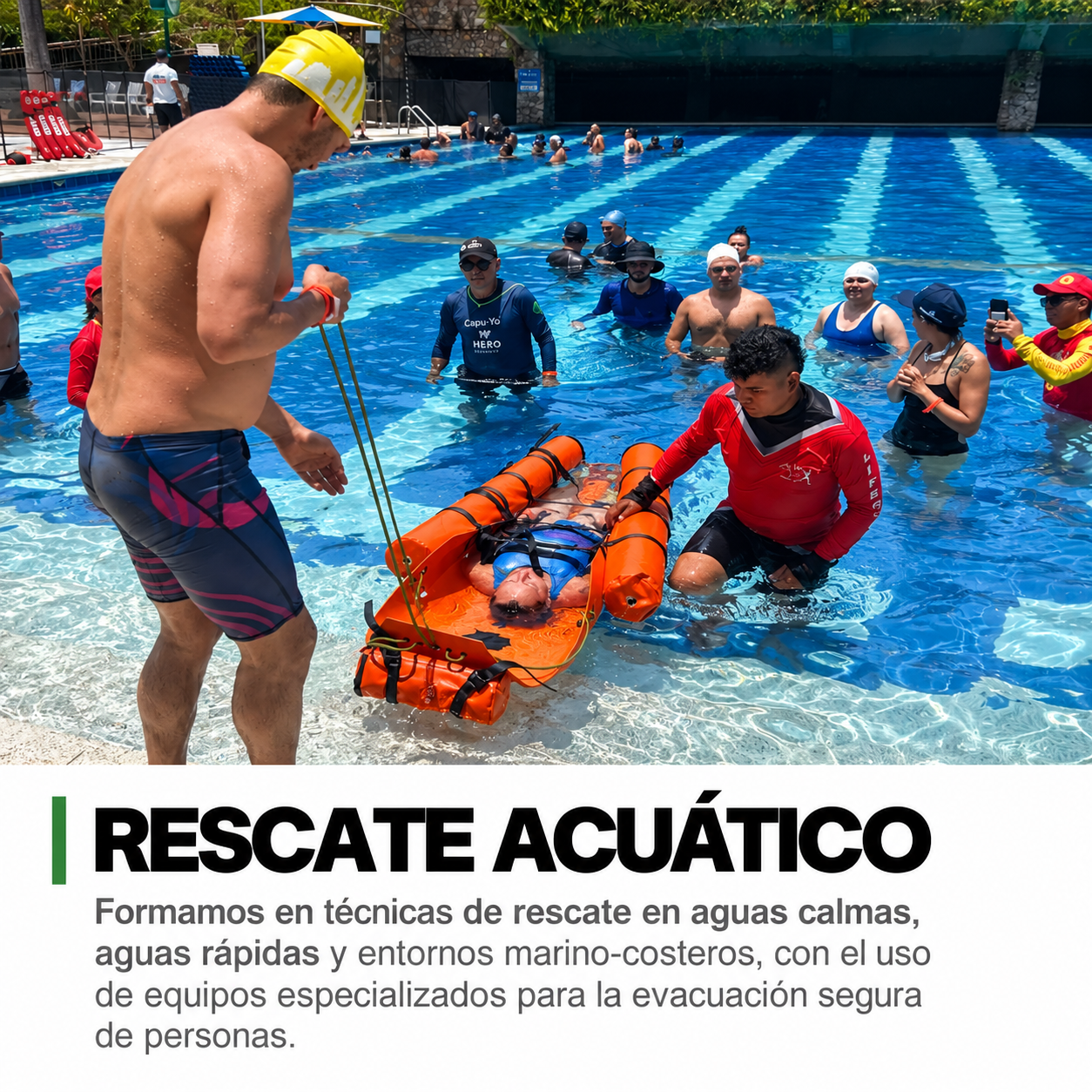 Rescate acuático en acción